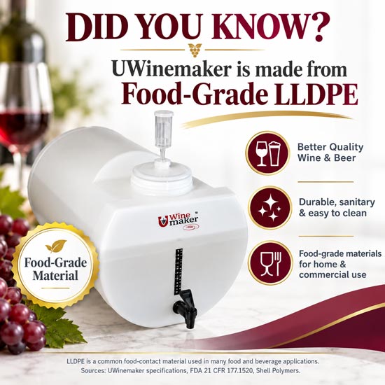 Uwinemaker - Food Grade Compliant Winemaking Container